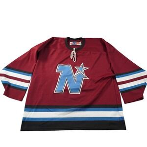 SP Hockey Jersey Mens XL Maroon Blue Custom Melko Sr 97 Flo-Knit Canada Made